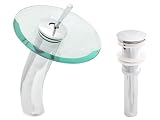 Geyser Chrome Bathroom Vanity Vessel Waterfall Faucet and Umbrella Style Pop-Up Drain