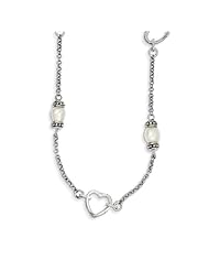 Sterling Silver Antiqued Freshwater Pearl Necklace