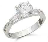 1.65 Carat Round Solitaire CZ Engagement Ring