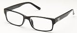 IG Unisex Clear Lens Plastic Fashion Glasses in Black