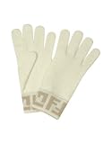 Fendi - Fendi Cream & Beige Logoed Cuff Knit Wool Gloves