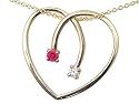 0.20 cttw Ruby Heart Shaped Pendant - 14kt White or Yellow Gold LIFETIME WARRANTY