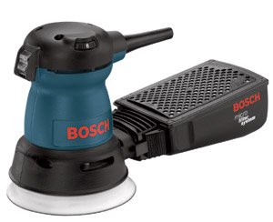 Tools: Factory Reconditioned Bosch 1295DVSK RT 2.2 Amp 5 inch Palm Grip Variable Speed Random Orbit Palm Sander with Dust Canister