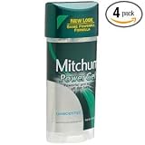 Mitchum Anti-Perspirant & Deodorant, Power Gel, Unscented, 3.4-Ounce Stick (Pack of 4)