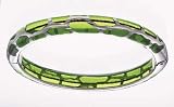Kabbalah Bangle Sterling Silver Green Resin and Authentic Red String Bangle