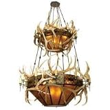 81332 66Wx100H 2tier 40lt Natural Elk Chandelier by Meyda Tiffany