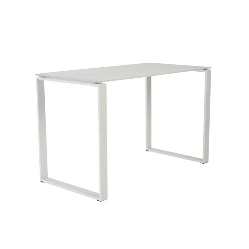 Euro Style Diego Desk, Clear Glass/Polished Stainless Steel On Sale