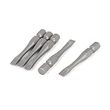 uxcell　スロット　スクリュードライバービット　グレー　50mm長い　5mmチップ　金属素材　5枚入り