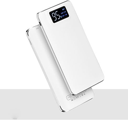 Ybee 10000mAh Compact Portable Charger External Battery Power Bank with Smart LED Digital Display and Quick Charge for iPhone 6 6S Plus 5S, iPad, Samsung Galaxy, Smart Phones and Tablets (White)