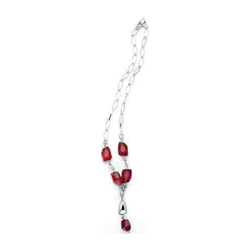 Leonardo Damenkette Edelstahl + Glas 51cm rubinrot Philadelphia 011674 Preisvergleich
