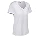 Women's Casual V-Neck Roll Over Short Sleeve Solid Loose T-Shirt Blouse
