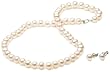 Sterling Silver Freshwater Cultured Pearl 6-6.5mm Girl's Necklace and Earring Set, 15