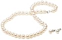 Sterling Silver Freshwater Cultured Pearl 6-6.5mm Girl's Necklace and Earring Set, 15"