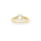 14k Gold April Birthstone Ring