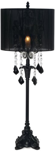 Black Crystal Chandelier Style Table Lamp