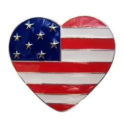 Finders Key Purse American Flag Heart Keychain
