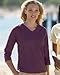 LAT Women's Ladies Ringspun V-Neck 3/4 Sleeve T-Shirt