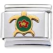 Gold Green Sea Turtle Italian Charm