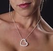 Beautiful Heart Floating Necklace Austrian Crystal Gift Idea