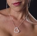 Beautiful Heart Floating Necklace Austrian Crystal Gift Idea