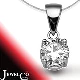 Jewelco London 18 Carat White Gold 1.00ct 4 Claw Diamond Solitaire Pendant