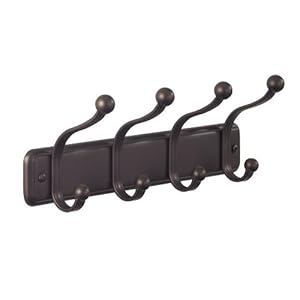 InterDesign York Lyra Wall mount Rack 4 Bronze