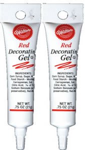 Red Frosting Cake Decorations - Two (2) MESSAGE & DETAIL Decorating Gel - Red by Wilton - The PartyWorks