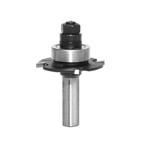 Amana Tool 53620 Duo-Set Adjustable Slotting Assembly 2-Wing Carbide Tipped Router Bit with Ball Bearing Guide, 1/2-Inch Shank