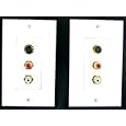 (02) White S-Video Wall Plates w/ L & R Audio Jacks