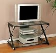 Sandy Black X-Shaped TV Stand By Powell Furniture