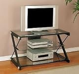 Sandy Black X-Shaped TV Stand By Powell Furniture