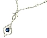 Blue Sapphire (1.66ct) & Pave Diamond (1.59ct)Necklace