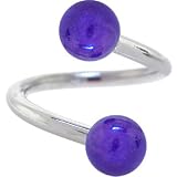 Purple MIRACLE BALL Spiral Twister Belly Ring