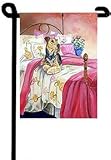 Airedale - Waiting for Mom - 2 Ply Garden Flag 11x15 - 2 Sided By Lyn Hamer Cook
