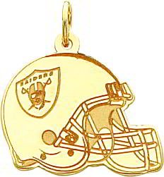 14K Gold NFL Oakland Raiders Football Helmet Charm