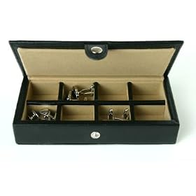 Unbranded Leatherette & Felt Cufflink Cuff Link Cufflinks Box