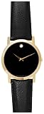 MOVADO Watch:Movado Men's 606086 Museum Black Genuine Leather Strap Watch