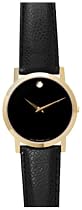 Movado Men's Museum Black Genuine Leather Strap Watch #0606086
