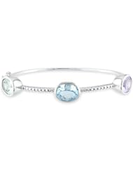 Sterling Silver 8 1/2ct TGW Multi Gemstone Bangle