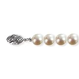 Classic White 8.5-9mm Single Strand AS2R2 Cultured Pearl Necklace w. 14k Gold Diamond Clasp (18) - by Dahlia Classic Jewelry Collection
