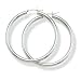 Plain shiny hoop Solid Sterling Silver Earrings