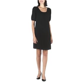 Mossimo® Black: Shirred Scoop Neck Sweater Dress - Ebony