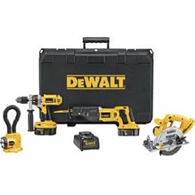 Buy DEWALT DC4PAKA Heavy-Duty XRP 18V Cordless Hammerdrill Circular Saw Reciprocating Saw... by DeWalt