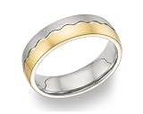 14K Two-Tone Gold Design Wedding Band Ring