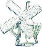 Sterling Silver Moveable Windmill Charm Pendant Jewelry