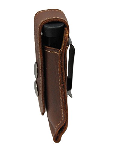 New Barsony Brown Leather Single Magazine Pouch for Mini/Small 22 25 32 380