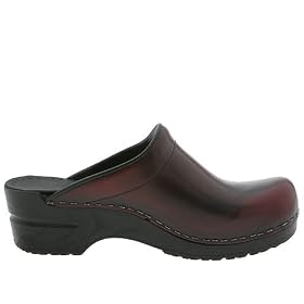 Ladies Sonja Clogs in Cordovan Cabrio Leather, by Sanita