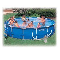 Intex 15 ft x 36 in Metal Frame Swimming Pool Set - Complete Pool Set