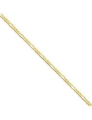 1.60 mm Solid 14K Yellow Gold High Polish Classic 3 + 1 Figaro Link Chain Necklace with Lobster-Claw Clasp - 22" inches