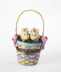 Boyds Bears Willow & Tula's Easter Basket with Eggsley McNibble 4021168 - NEW!